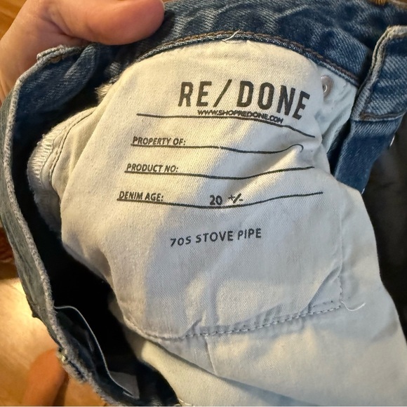 RE/DONE High-Rise Stovepipe Jeans with Raw-Edge Hem Size 24 - Picture 4 of 4